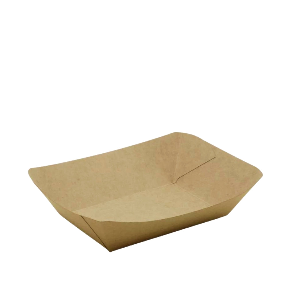 1000x Snackschalen 800ml, plastikfrei, 137x86x55mm, Kraftpapier, braun – Packoa