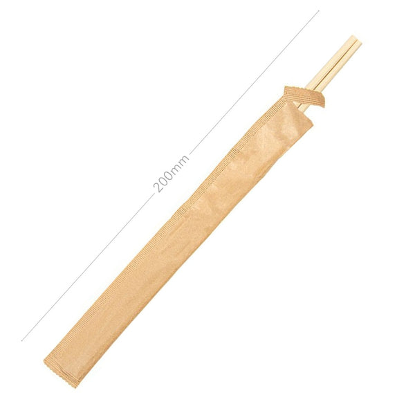 Bambus-Essstäbchen, 20cm, in Papier-Hülle, 100 Stk.