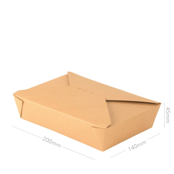 Take-Out-Box 1100ml, plastikfrei, Kraftpapier, braun, 200x140x45mm, 300 Stk.