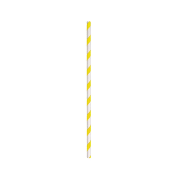 Papier-Trinkhalme, Jumbo XL, gelb-gestreift, Ø8x250mm, 500 Stk.