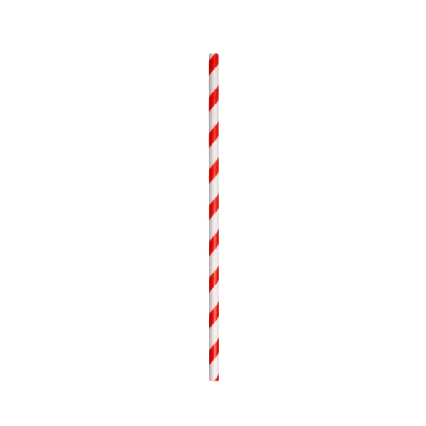 Papier-Trinkhalme, Jumbo XL, rot-gestreift, Ø8x250mm, 500 Stk.