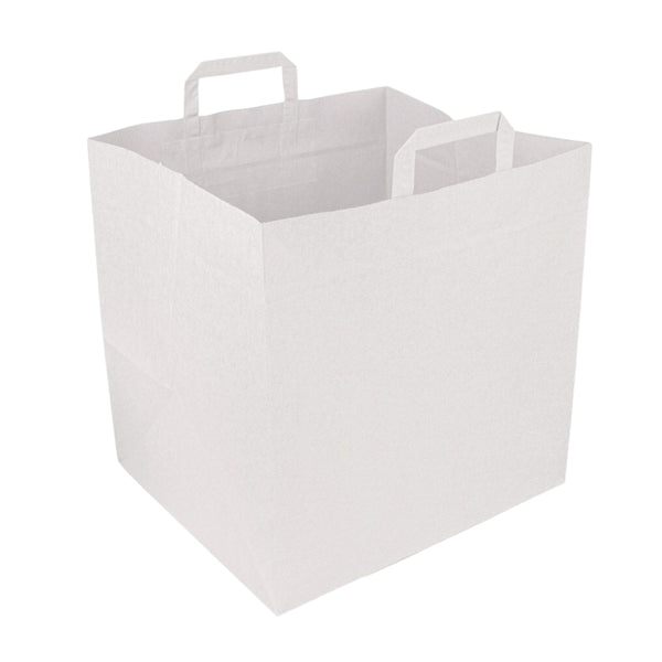 Papiertragetaschen 36x31x36cm, XXL, weiß, Flachhenkel, 125 Stk.