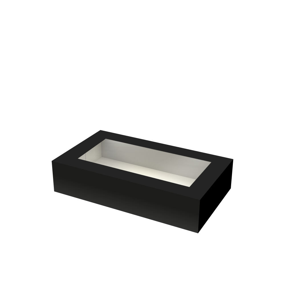 Sushi Box S, Papier, 160x100x50mm, schwarz, mit Fenster, 330 Stk.