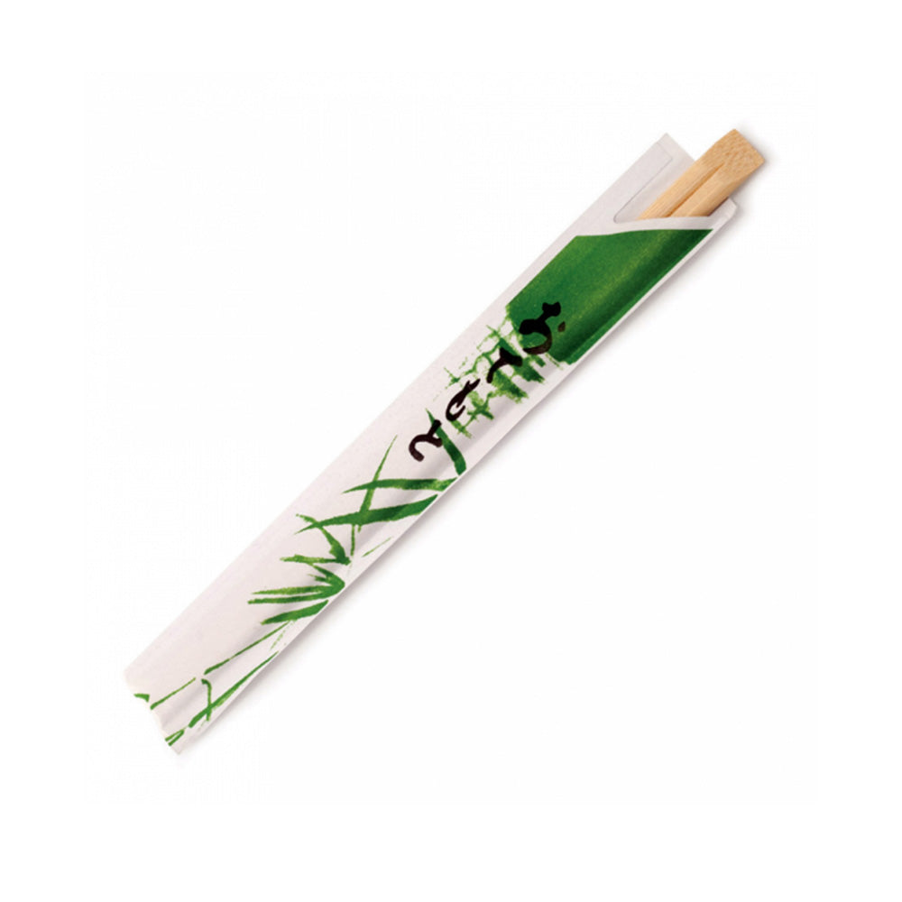 Bambus-Essstäbchen, 20cm, GreenLeaf-Motiv, 100 Stk.