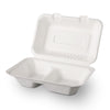 Bagasse-Lunchbox 2-geteilt, 250x160x70mm, Zuckerrohr, 250 Stk.