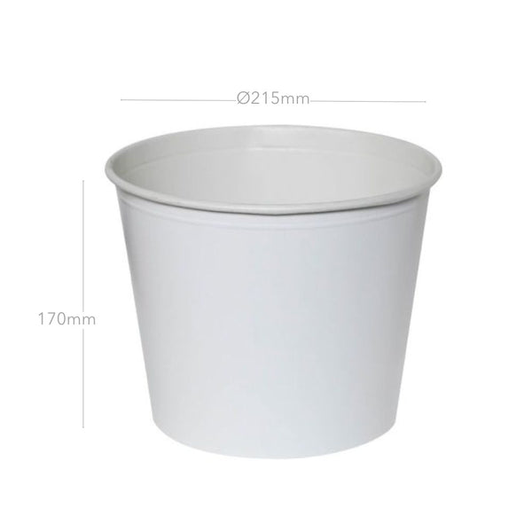Papp-Bucket 4100ml, weiß, Ø21,5x17cm, inkl. Deckel, 114 Sets