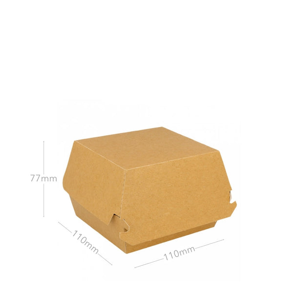 Burger-Box, braun-weiß, 110x110x77mm, Pappe, 600 Stk.