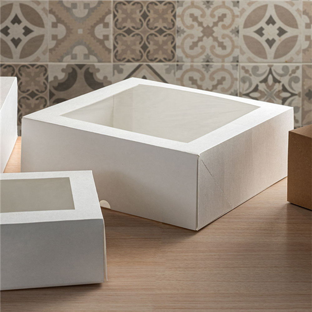kuchen aufbewahren box 100x Kuchen-Boxen 320x320x100mm, weiß, THE PACK® – Packoa