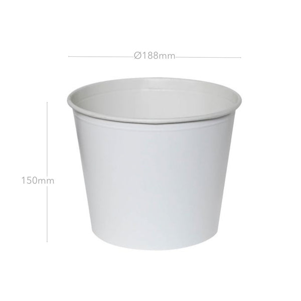 Papp-Bucket 2600ml, weiß, Ø18,8x15cm, inkl. Deckel, 216 Sets
