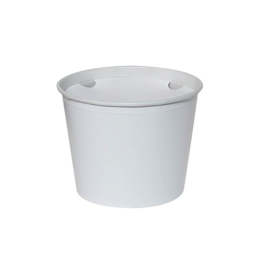 Papp-Bucket 2600ml, weiß, Ø18,8x15cm, inkl. Deckel, 216 Sets