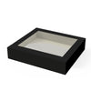 Sushi Platte, Papier, 250x250x50mm, schwarz, mit Fenster, 195 Stk.