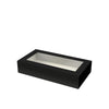 Sushi Box LONG, Papier, mit Fenster, 220x100x50mm, schwarz, 240 Stk.