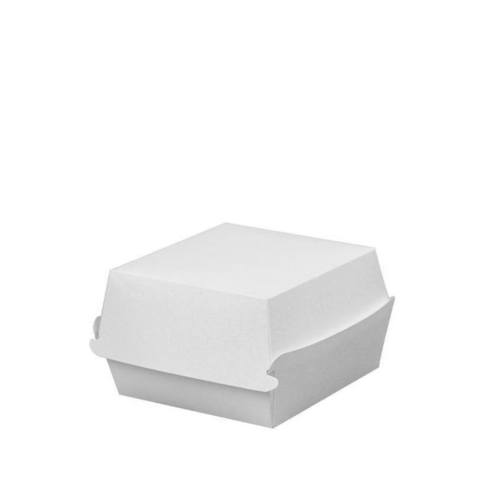 600x Burger Box 110x110x80mm, Pappe, weiß – Packoa